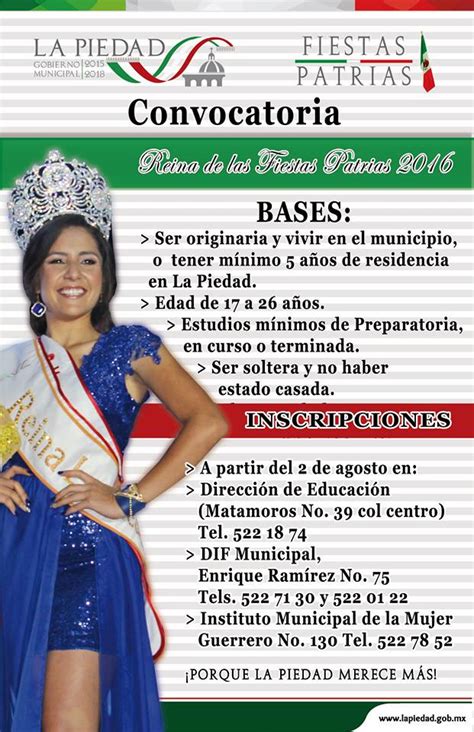 CONVOCAN AL CERTAMEN DE REINA DE FIESTAS PATRIAS Info Metrópoli