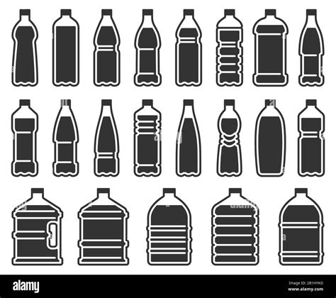 Icono de silueta de botellas de plástico Botella de agua mineral