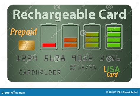 Here is a Rechargeable, Refillable Prepaid Credit Card. Stock Illustration - Illustration of ...