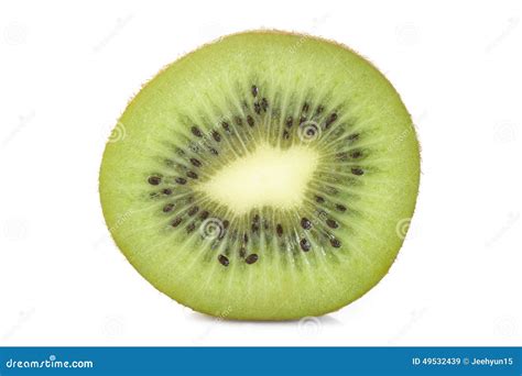 Fatia Da Fruta De Quivi No Fundo Branco Imagem De Stock Imagem De