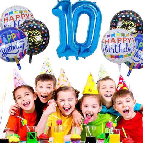 Mioparty™ Happy Birthday Mylar Foil Balloons 4d Round Foil Birthday