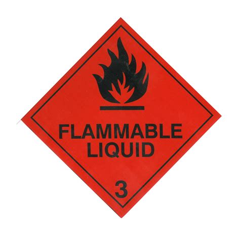 Class 3 Flammable Liquid Placards 250mm X 250mm Air Sea Containers