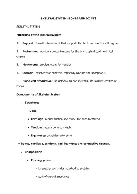 Solution Chapter 6 Anatomy And Physiology Skeletal System Studypool