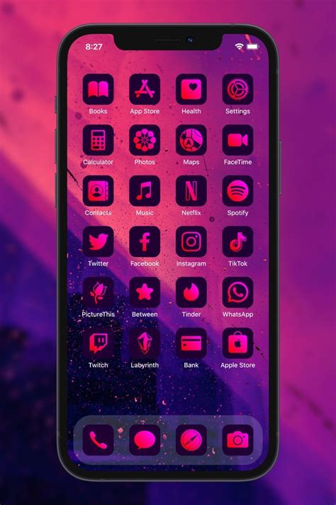 Cyberpunk Magenta App Icons For Iphone Ios 14 15 16 And Android Etsy In