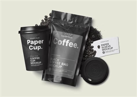 111 Black Coffee Bag Mockup | Free PSD Mockups Generator