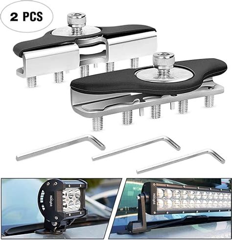 Nilight 90025b Led Light Bar Mounting Brackets 2pcs Universal Hood Led Work Light