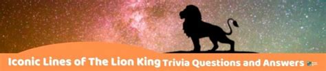 41 Lion King Trivia Questions And Answers Group Games 101