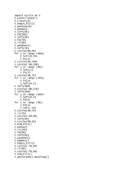 python turtle  apple logo drawing cheat sheet computer science