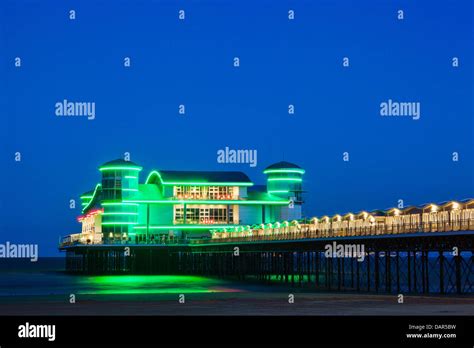 England, Somerset, Weston-Super-Mare, The Grand Pier at night Stock ...