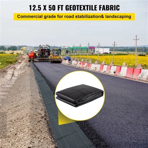 Dropship Vevor Geotextile Fabric 12 5 X 50 Ft 3 5oz Woven Pp Driveway Drain Cloth W 600lbs