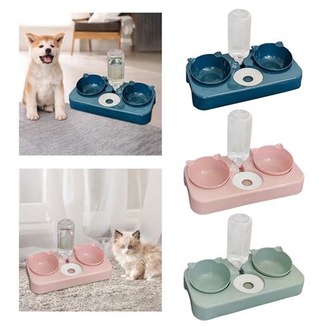 Conjunto De Tigelas Para Comida E Gua Para Gatos Dispensador