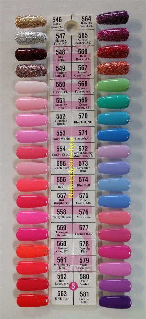 Dnd Daisy Gel Polish Color Sample Chart Palette Display New No5