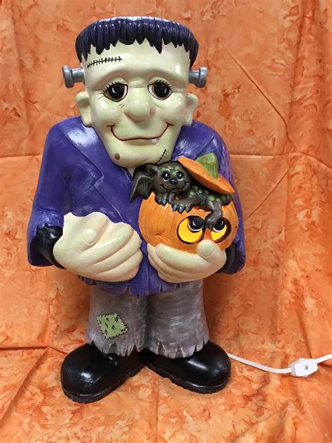 Ceramic Lighted A Frankenstein Lighted Halloween Frankie Statue