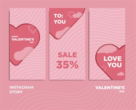 valentines theme design vector for instagram story post 5263846 Vector ...