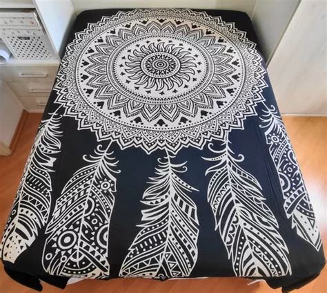 Colcha Indiana Mandala E Yang E Ying Casal Hippie Decoração Frete grátis