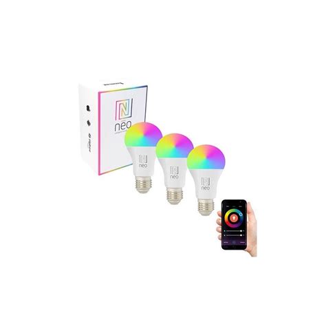 Immax NEO 07712C SET 3x LED RGB dimmbare Glühbirne NEO LITE Wi Fi E27