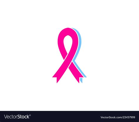 Breast cancer awareness ribbon logo Royalty Free Vector