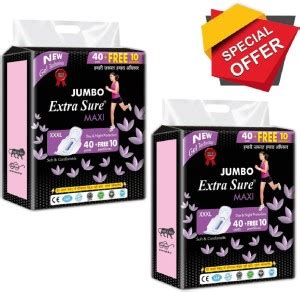 Jumbo Extra Sure Sanitary Pads For Women With Wings Dry Net Soft