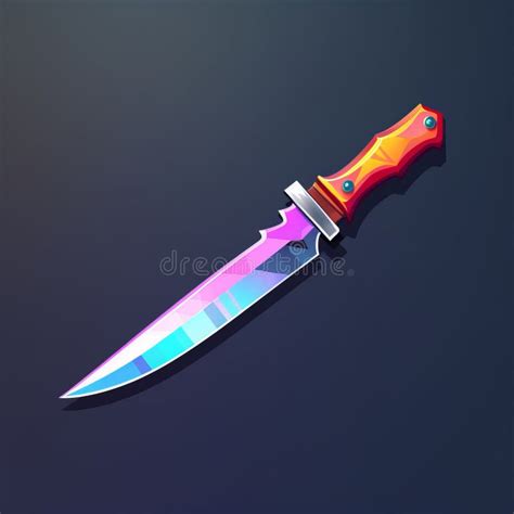 Colorful Knife A Vibrant And Realistic 2d Game Art Stock Illustration Illustration Of