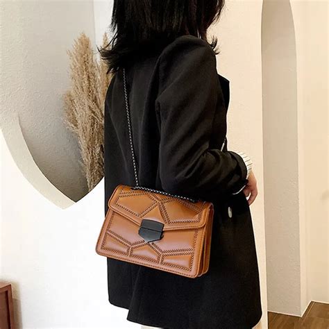 Fashionable Small Square Crossbody Bag With Flap Pu Leather And Rivet