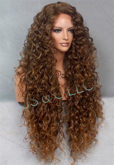 Human Hair Blend Full Lace Front Wig Extra Volume And Curly Etsy