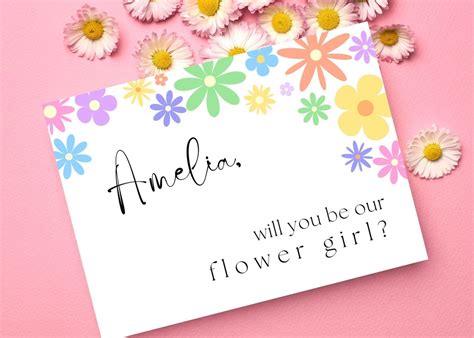 Flower Girl Proposal Printable Flower Girl Proposal Template Digital Instant Download Wedding