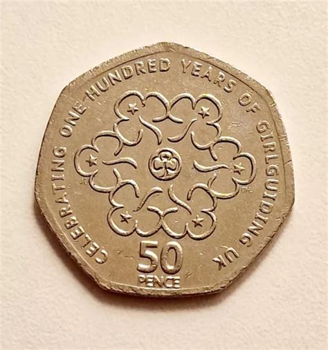 CELEBRATION ONE HUNDRED Years Of GirlGuiding UK Fifty Pence 50p Rare