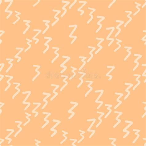 Seamless Pattern With Abstract Zig Zag Shapes On Orange Background