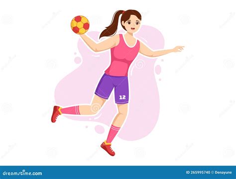 Handball Illustration Of A Player Touching The Ball With His Hand And