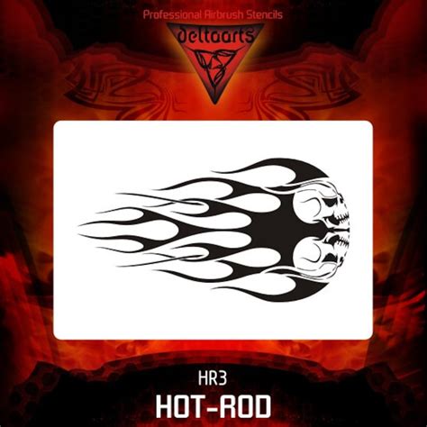 Hr3 Airbrush Stencil Template Hot Rod Flames Series Xl Xxl Etsy