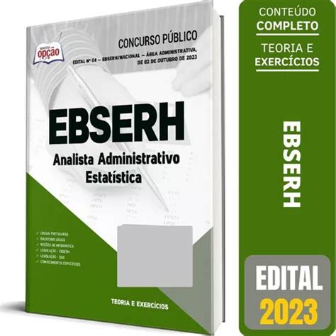 Apostila Ebserh 2023 Analista Administrativo Estatística MercadoLivre