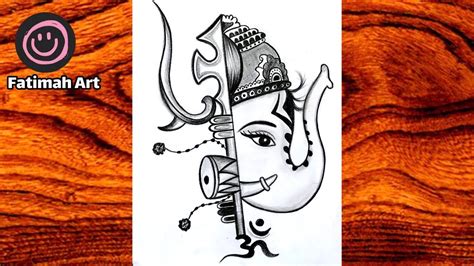 How To Draw Ganpati And Trishul Step By Step Easy Drawing