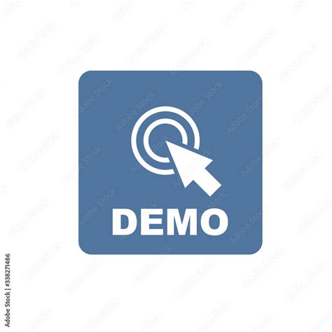 Demo With Cursor Sign Icon Demonstration Symbol Circle Flat Button