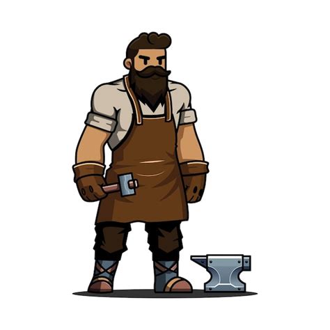 Premium Vector | Illustration of a blacksmith character with a hammer ...