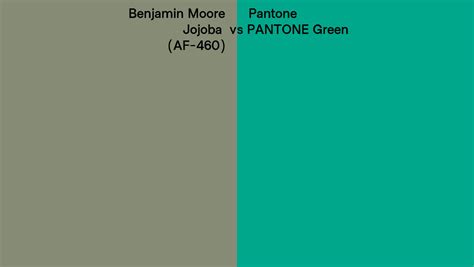 Benjamin Moore Jojoba Af Vs Pantone Green Side By Side Comparison