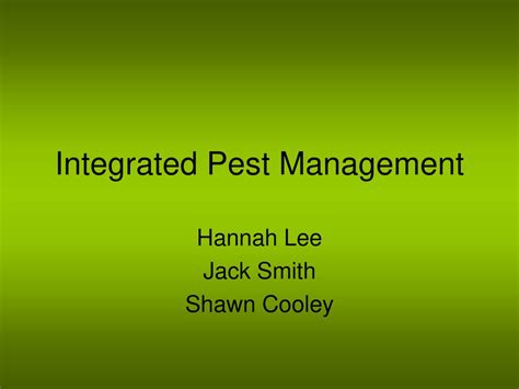 Integrated Pest Management Ppt Download