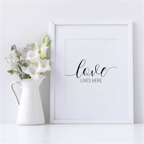 Love Lives Here Print Love Sign Living Room Poster Entry - Etsy