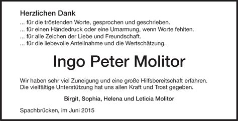 Traueranzeigen Von Ingo Peter Molitor Vrm Trauer De