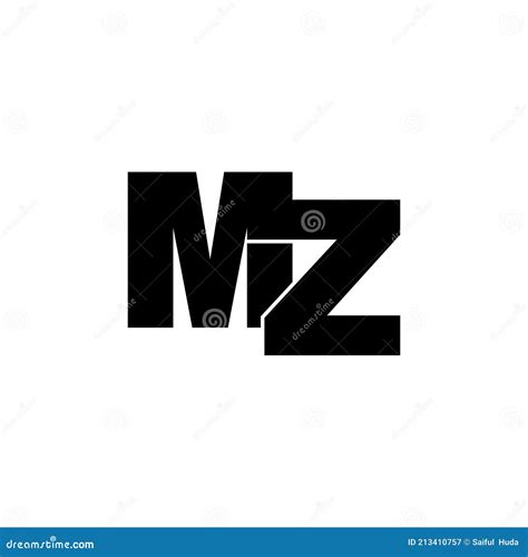 Letter Mz Simple Monogram Logo Icon Design Stock Vector Illustration