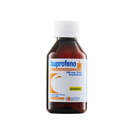 Ibuprofeno 100mg 5ml Jarabe Pediátrico 120ml Bioquimica Farmadon La