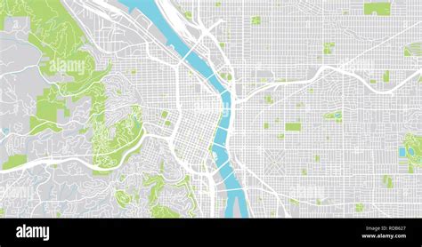 Vector Urbano Mapa De La Ciudad De Portland Oregon Estados Unidos De