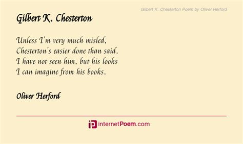 Gilbert K Chesterton Poem By Oliver Herford