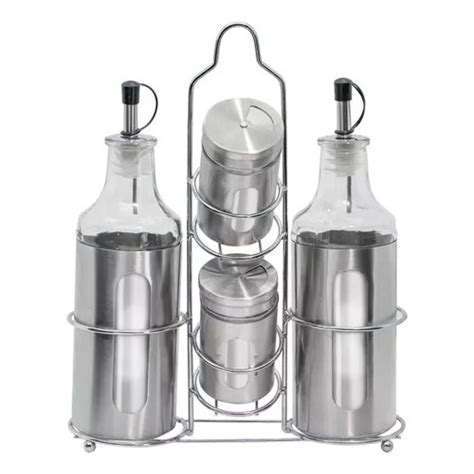 Galheteiro Inox Porta Azeite Vinagre E Sal Suporte Pe As Shopee