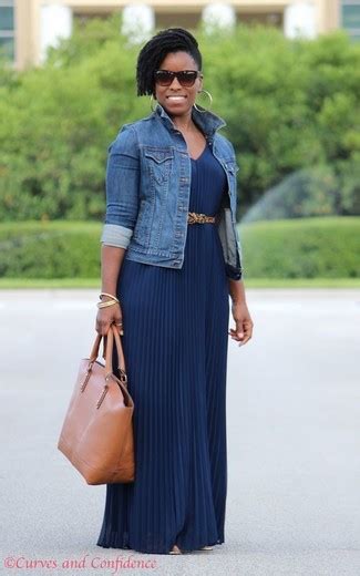 Navy Maxi Dress With Denim Jacket Outfits 3 Ideas And Outfits Lookastic