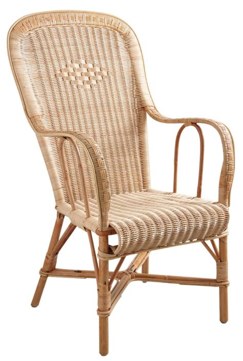 Fauteuil Rotin Dossier Haut Naturel Aubry Gaspard Jardindeco