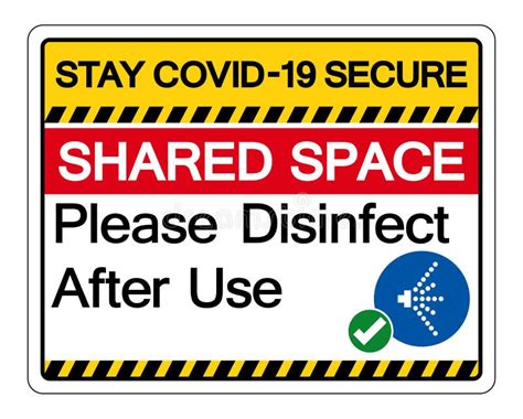 Stay Covid-19 Secure Keep 2m Apart , Disinfect All Surfaces , Wash Hands Regularly Symbol Sign ...