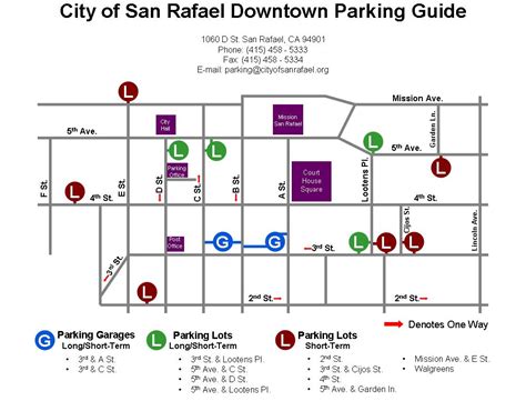 San Rafael California: San Rafael Map of Downtown Parking