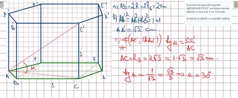 O prismă hexagonală regulată ABCDEFA B C D E F are fețele laterale