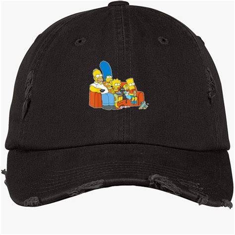 The Simpsons Homer Marge Maggie Bart Lisa Simpson Distressed Cotton