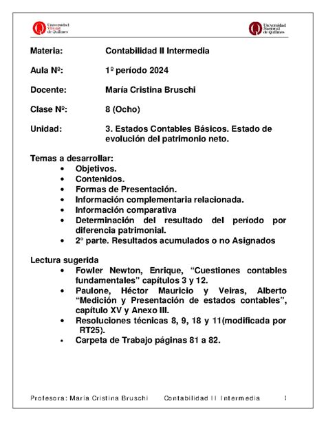 Clase Mcbruschi Cont Ii Int Ciclo Materia Contabilidad Ii